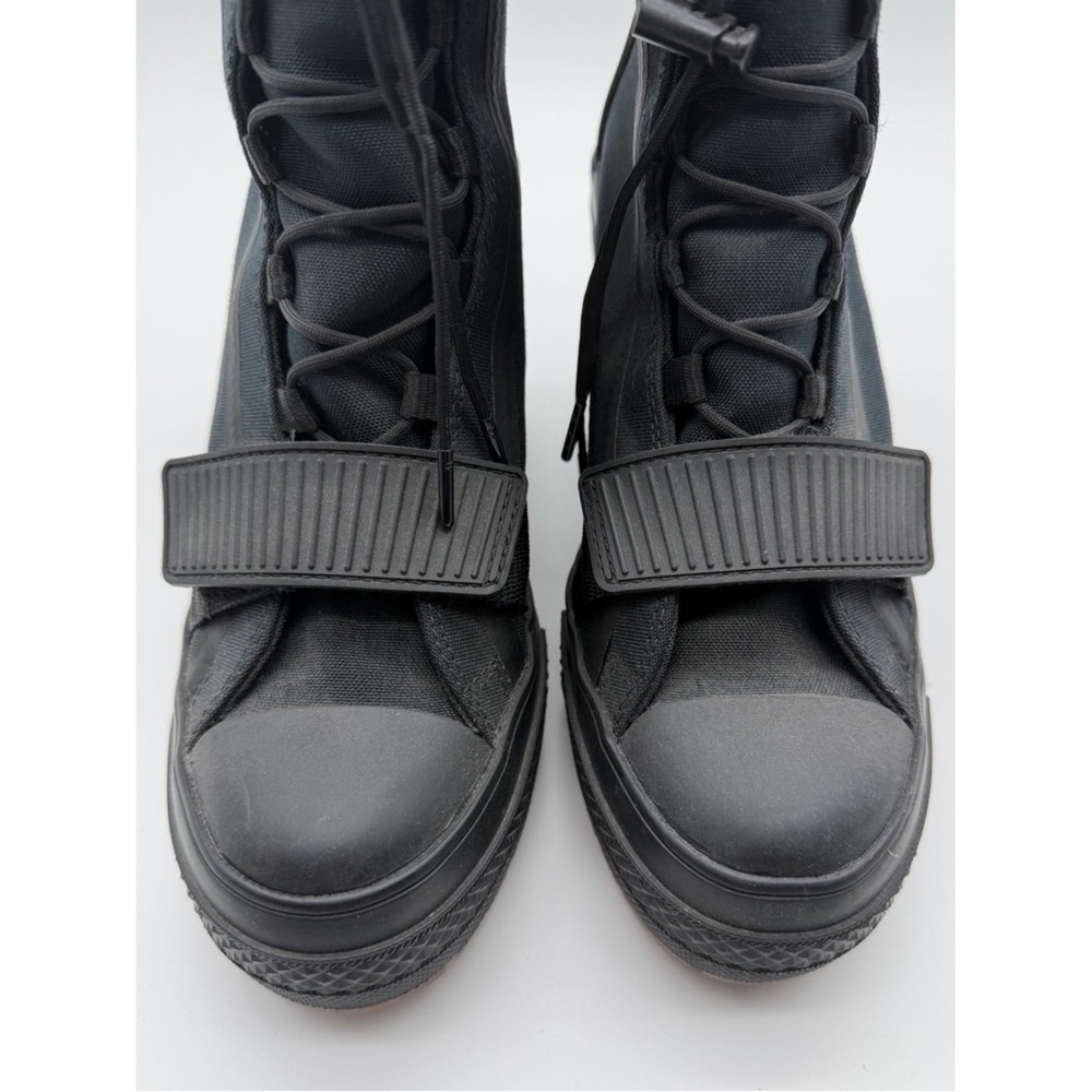 Converse Black Lace-Up Chuch Taylor All Stars GR82 Platform Heeled Boots 6.5 - Picture 5 of 11